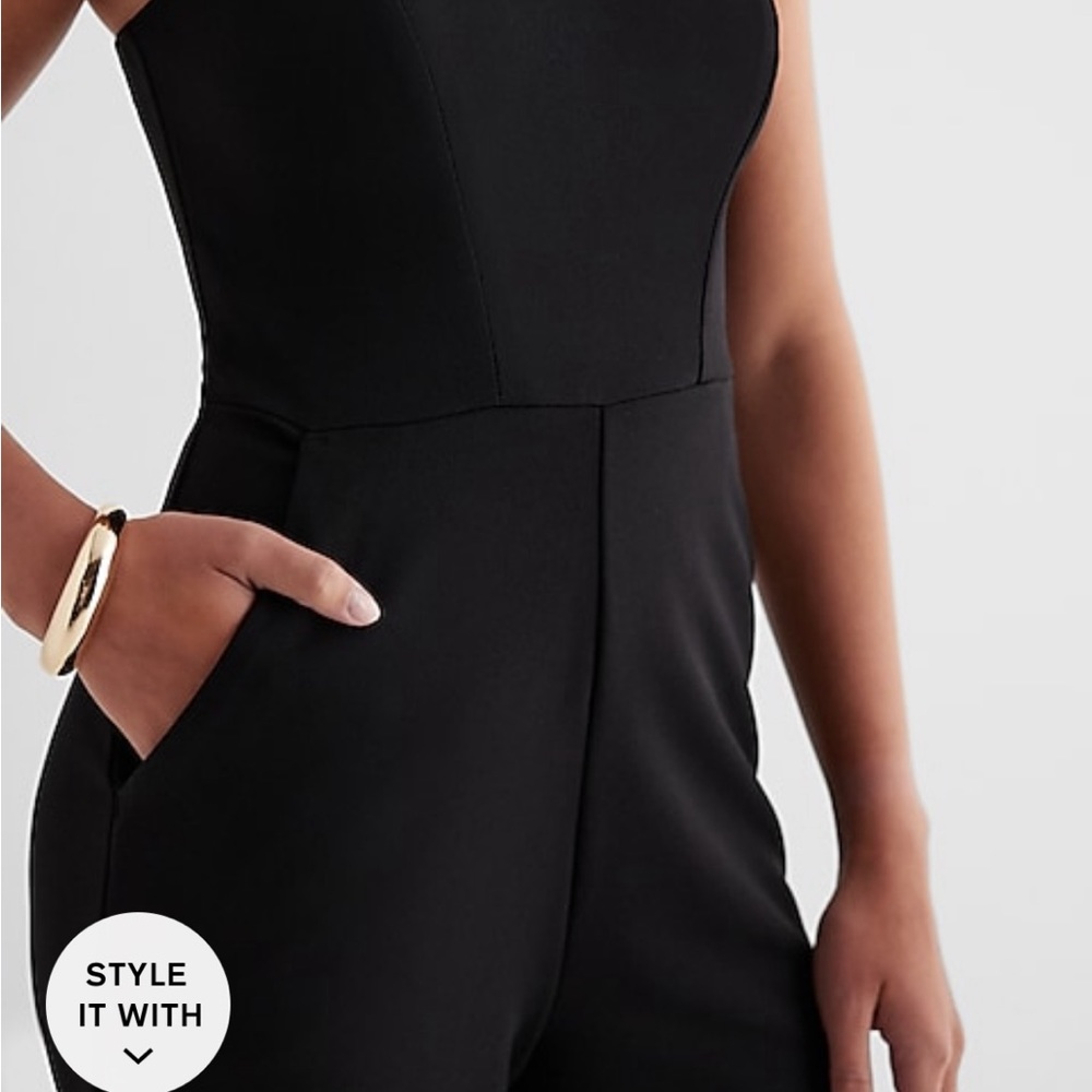 Express strapless wide leg jumpsuit